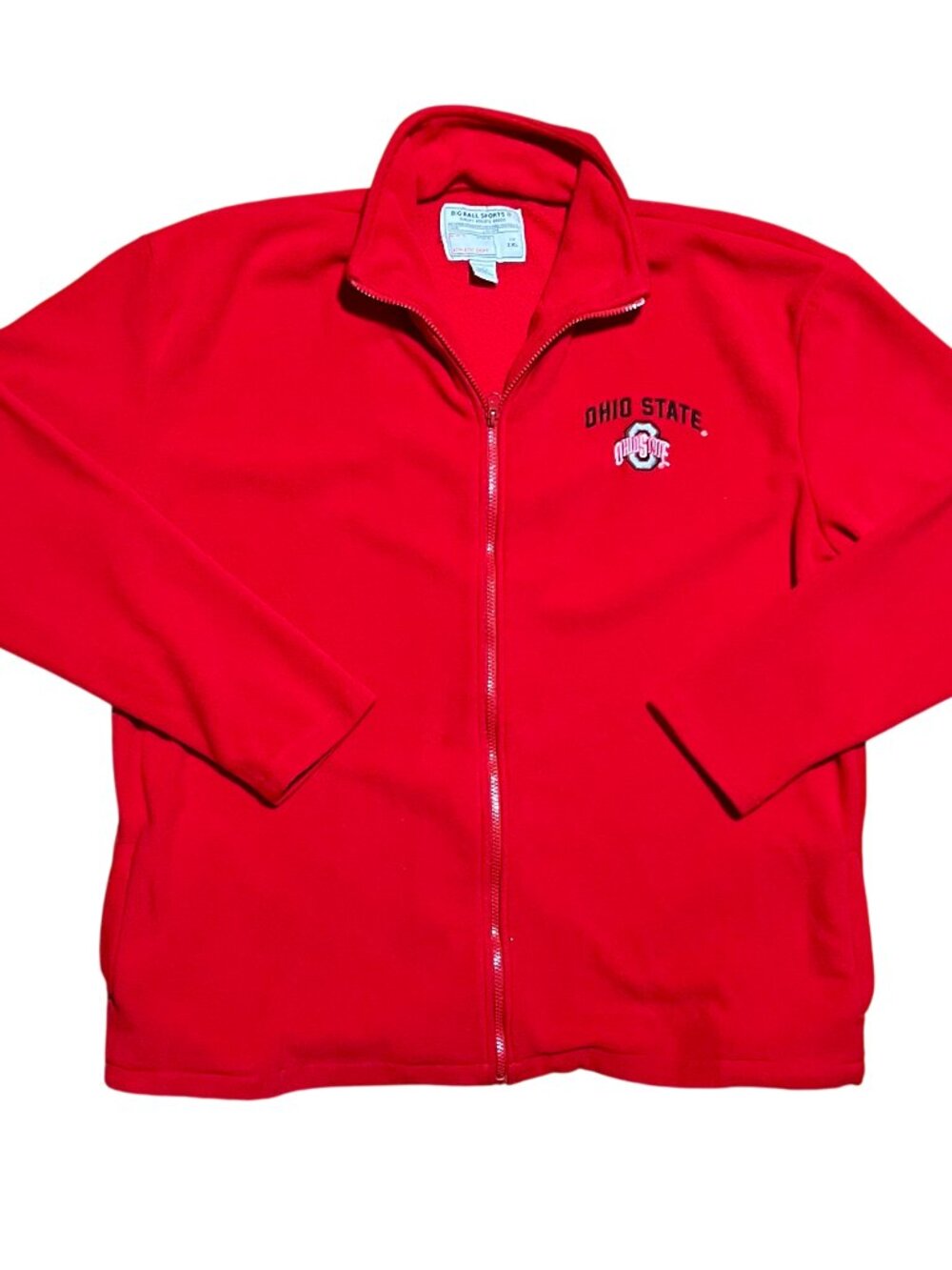 Ohio State Buckeyes Big Ball Sports Full Zip Fleece Red Jacket, Men's 2XL